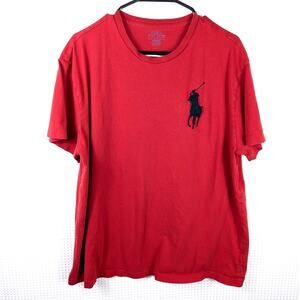 Polo Ralph Lauren L Red Big Pony #2 T-Shirt Men Classic Fit 100% Cotton Vietnam